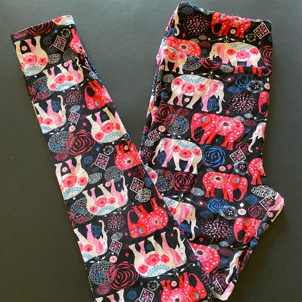Lularoe Colorful Elephant Print Leggings